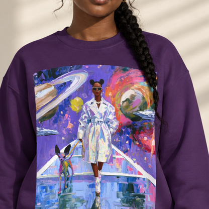 Futuristic Galaxy Sweatshirt - Afrocentric Art by The Trini Gee