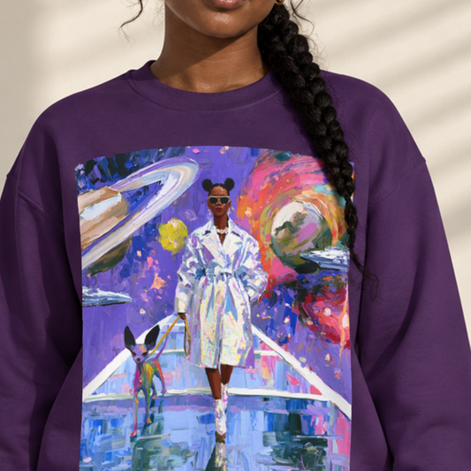 Futuristic Galaxy Sweatshirt - Afrocentric Art by The Trini Gee