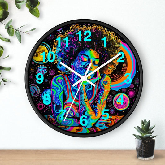 Galactic Sister Wall Clock - Afrocentric Art by The Trini Gee
