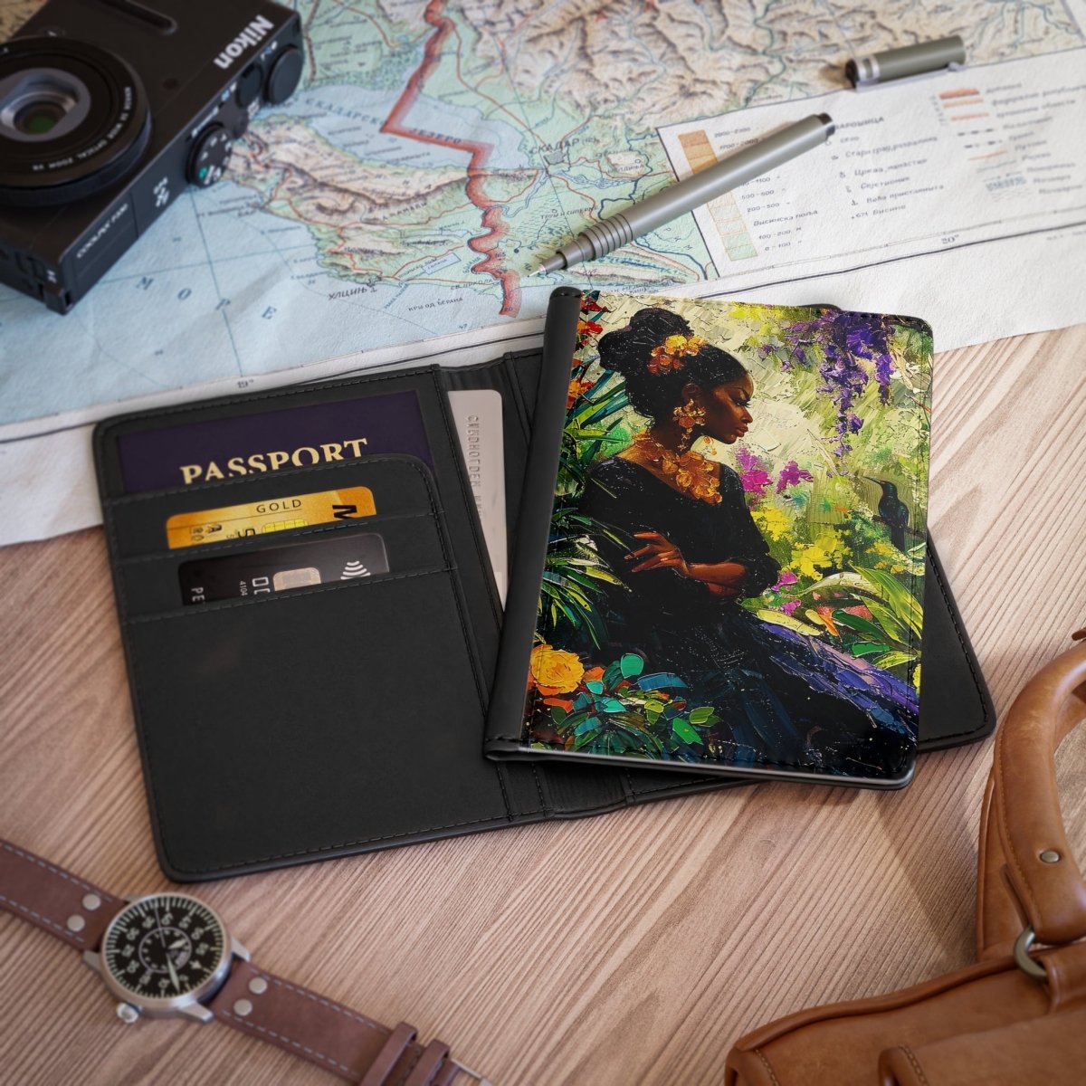 Garden Bird Passport Cover - Afrocentric Art by The Trini Gee