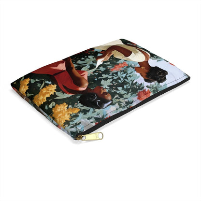 Garden Chat Accessory Pouch - Afrocentric Art by The Trini Gee
