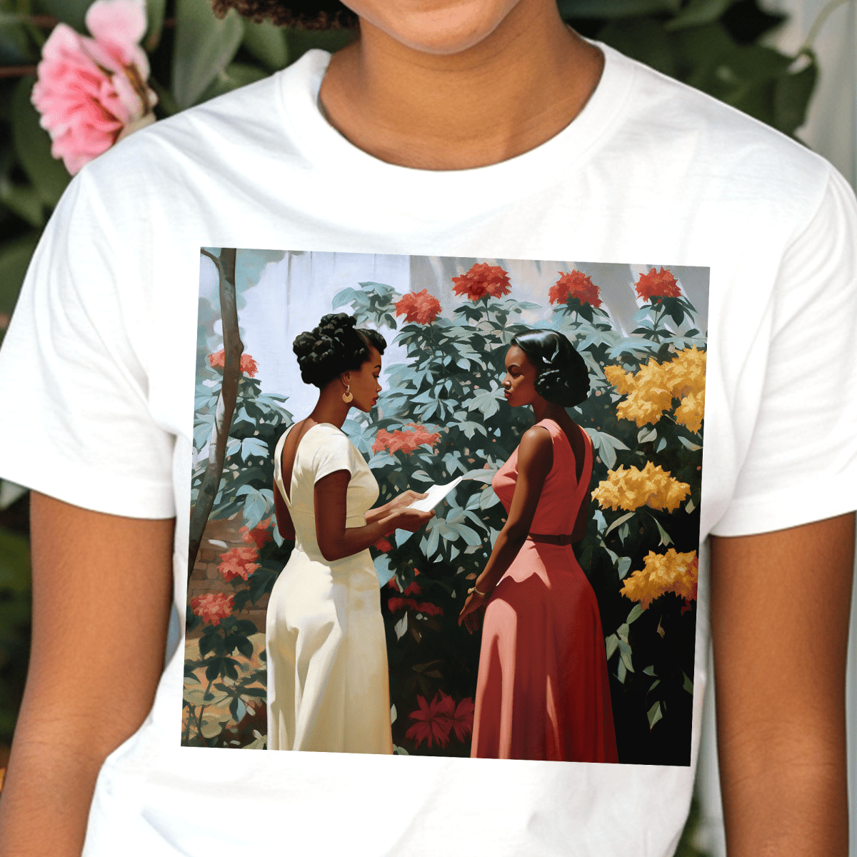 Garden Chat Shirt - Afrocentric Art by The Trini Gee