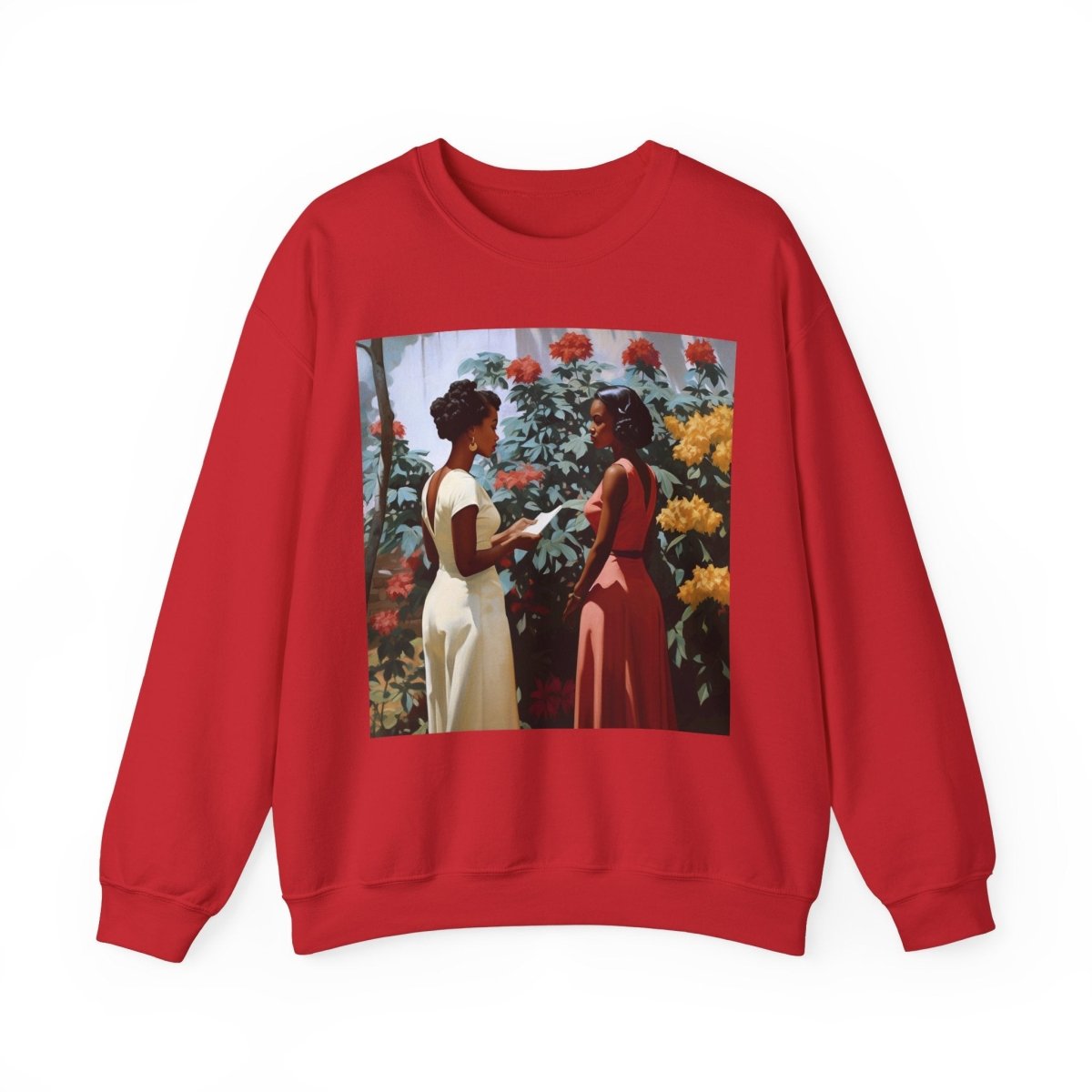 Garden Chat Sweatshirt - Afrocentric Art by The Trini Gee