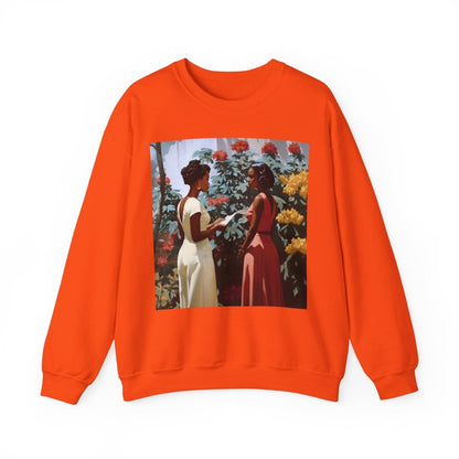 Garden Chat Sweatshirt - Afrocentric Art by The Trini Gee