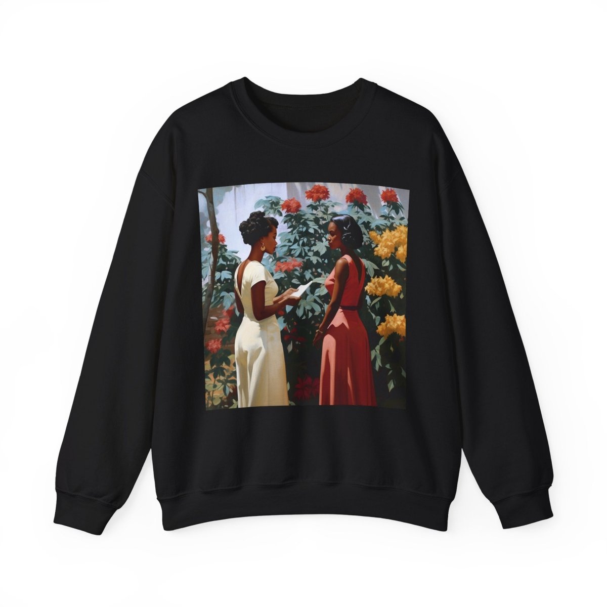 Garden Chat Sweatshirt - Afrocentric Art by The Trini Gee