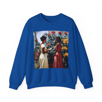Garden Chat Sweatshirt - Afrocentric Art by The Trini Gee