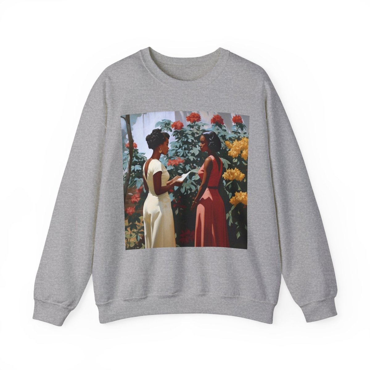 Garden Chat Sweatshirt - Afrocentric Art by The Trini Gee