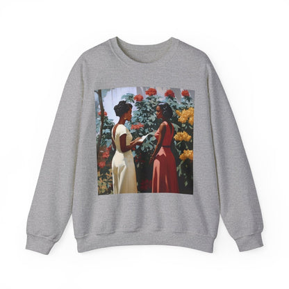 Garden Chat Sweatshirt - Afrocentric Art by The Trini Gee