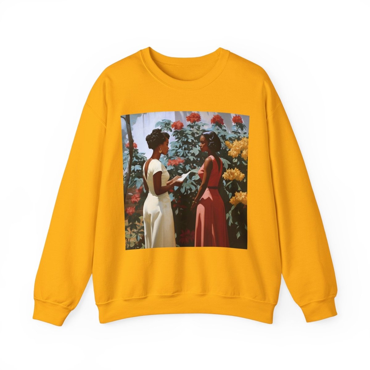 Garden Chat Sweatshirt - Afrocentric Art by The Trini Gee