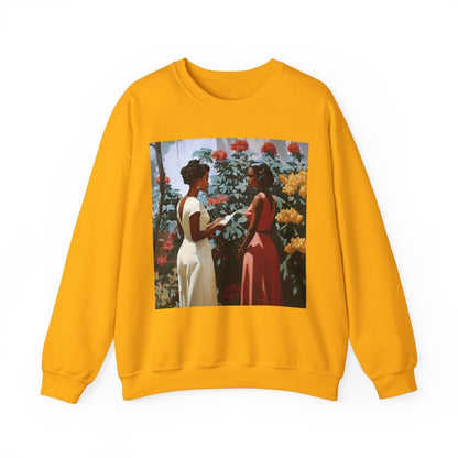 Garden Chat Sweatshirt - Afrocentric Art by The Trini Gee