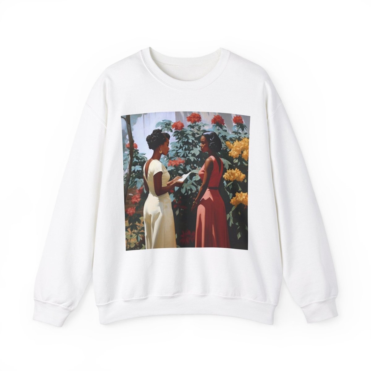Garden Chat Sweatshirt - Afrocentric Art by The Trini Gee