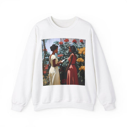 Garden Chat Sweatshirt - Afrocentric Art by The Trini Gee