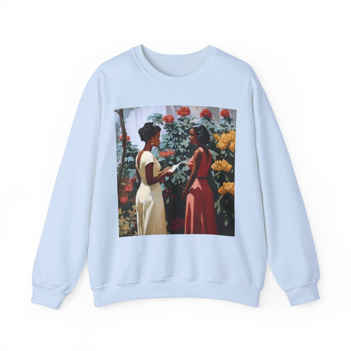 Garden Chat Sweatshirt - Afrocentric Art by The Trini Gee
