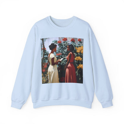 Garden Chat Sweatshirt - Afrocentric Art by The Trini Gee
