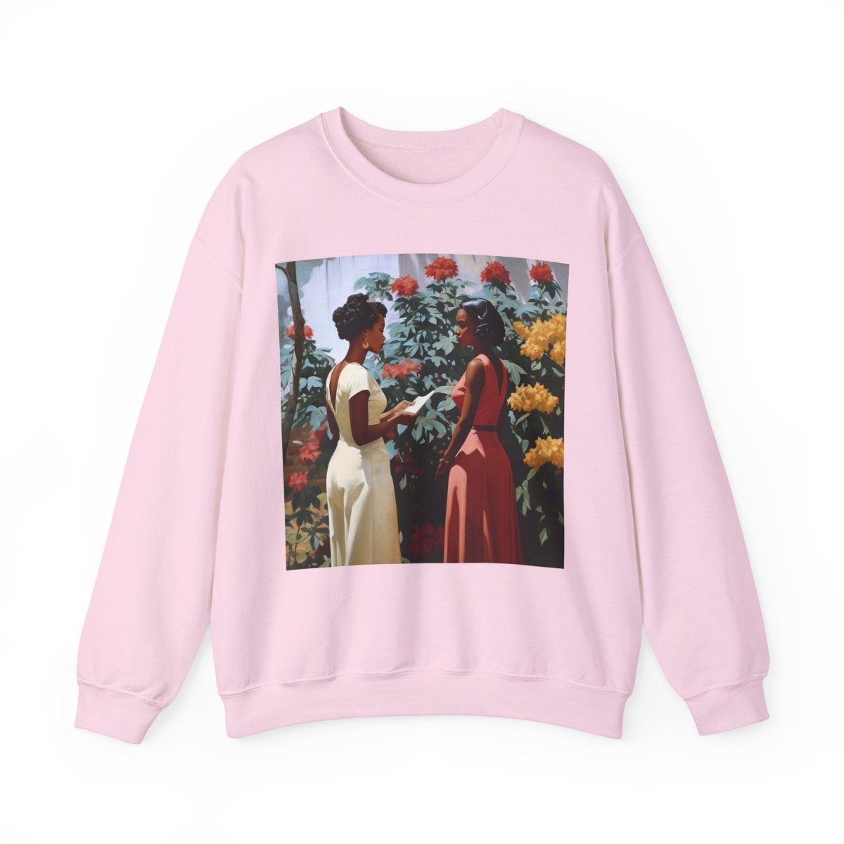 Garden Chat Sweatshirt - Afrocentric Art by The Trini Gee