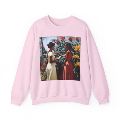 Garden Chat Sweatshirt - Afrocentric Art by The Trini Gee