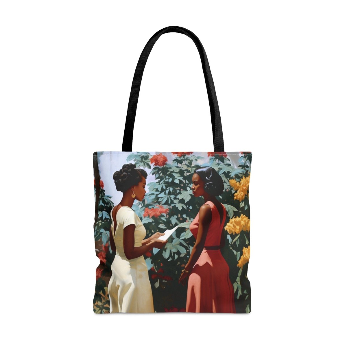 Garden Chat Tote Bag - Afrocentric Art by The Trini Gee