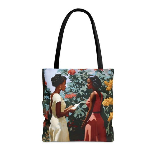 Garden Chat Tote Bag - Afrocentric Art by The Trini Gee