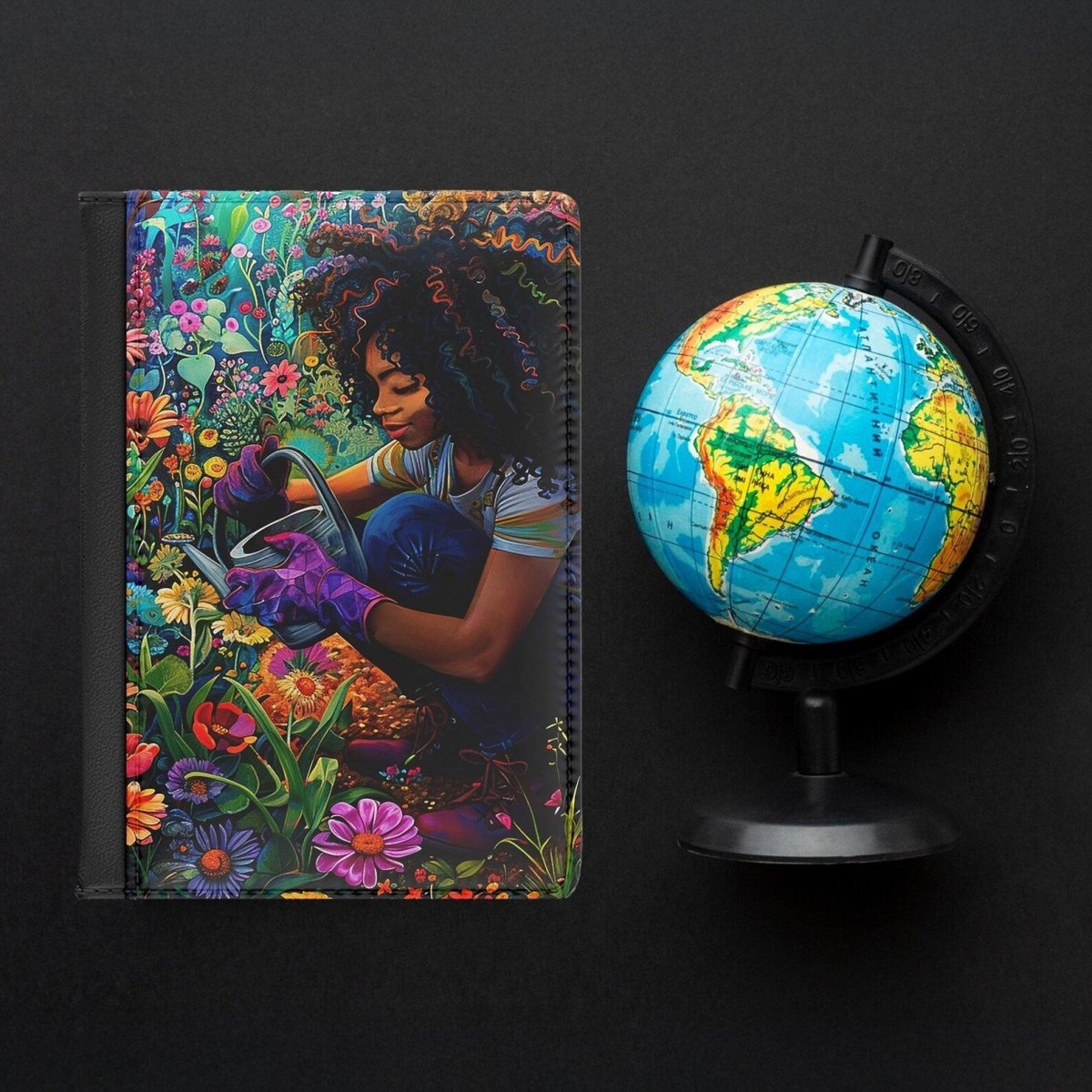 Garden Girl Passport Cover - Afrocentric Art by The Trini Gee