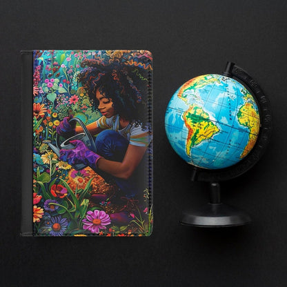 Garden Girl Passport Cover - Afrocentric Art by The Trini Gee