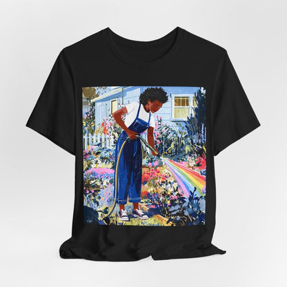 Garden Rainbow T-Shirt - Afrocentric Art by The Trini Gee