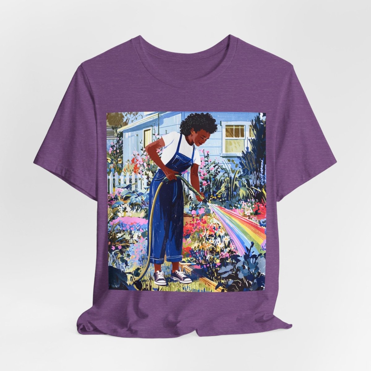 Garden Rainbow T-Shirt - Afrocentric Art by The Trini Gee