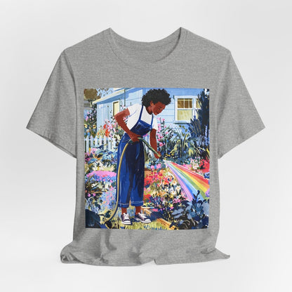 Garden Rainbow T-Shirt - Afrocentric Art by The Trini Gee