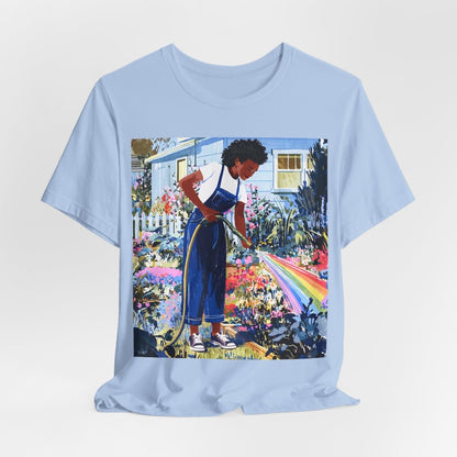 Garden Rainbow T-Shirt - Afrocentric Art by The Trini Gee