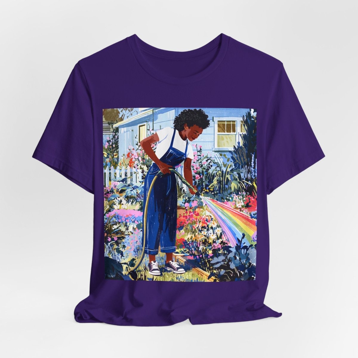 Garden Rainbow T-Shirt - Afrocentric Art by The Trini Gee