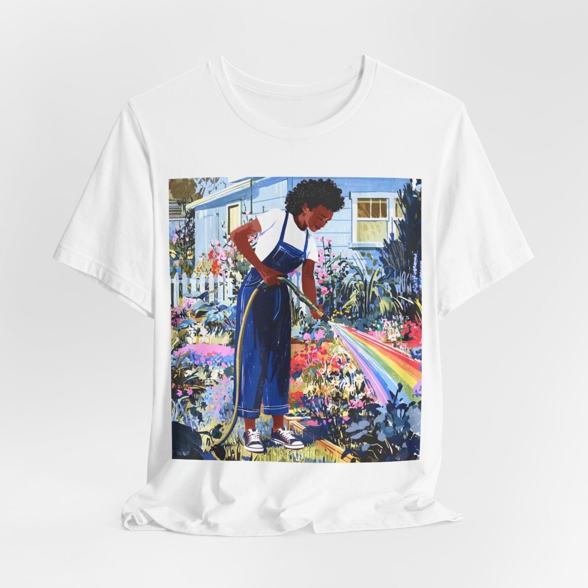 Garden Rainbow T-Shirt - Afrocentric Art by The Trini Gee