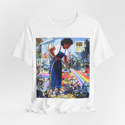 Garden Rainbow T-Shirt - Afrocentric Art by The Trini Gee