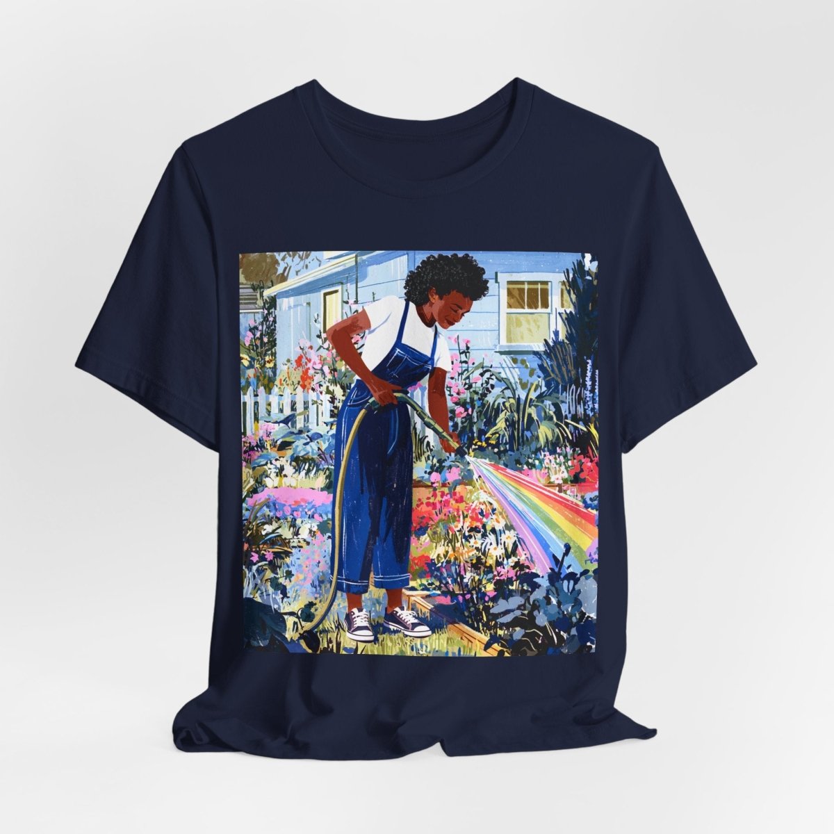 Garden Rainbow T-Shirt - Afrocentric Art by The Trini Gee