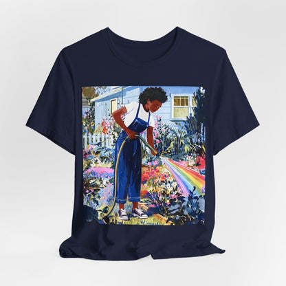 Garden Rainbow T-Shirt - Afrocentric Art by The Trini Gee