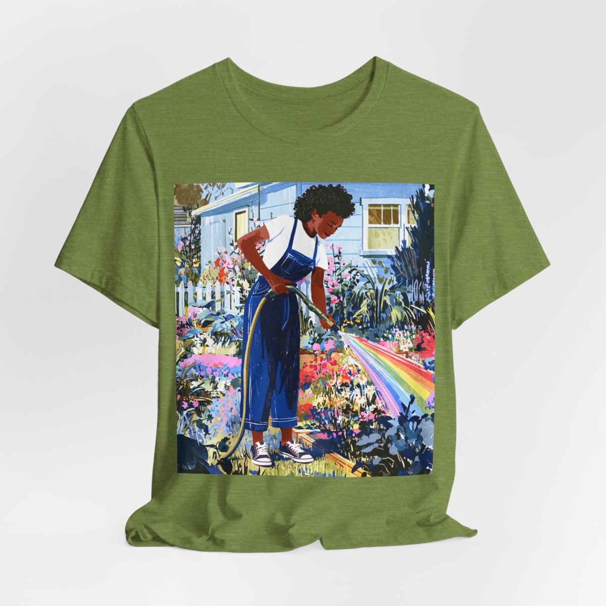 Garden Rainbow T-Shirt - Afrocentric Art by The Trini Gee