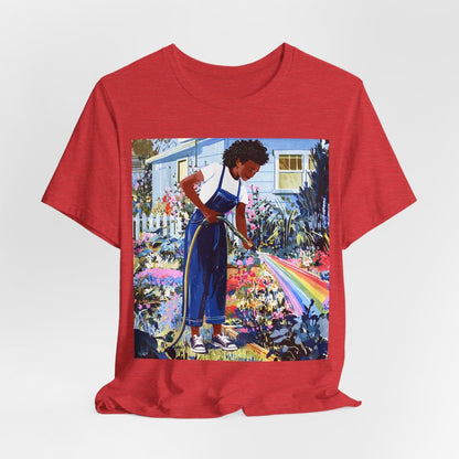 Garden Rainbow T-Shirt - Afrocentric Art by The Trini Gee