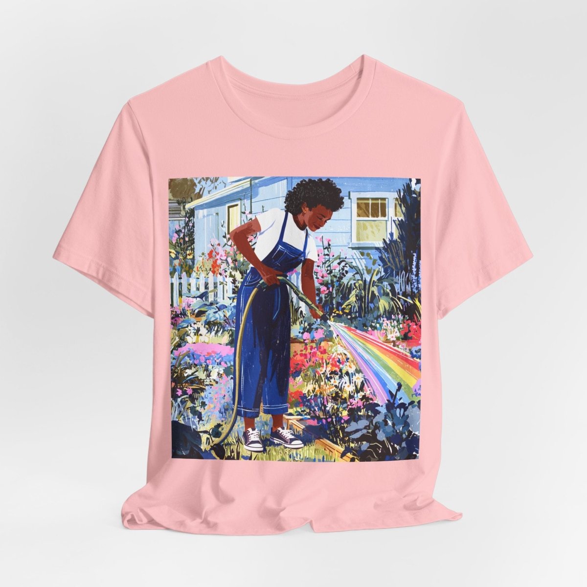Garden Rainbow T-Shirt - Afrocentric Art by The Trini Gee