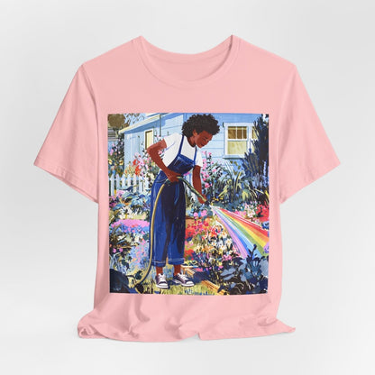 Garden Rainbow T-Shirt - Afrocentric Art by The Trini Gee