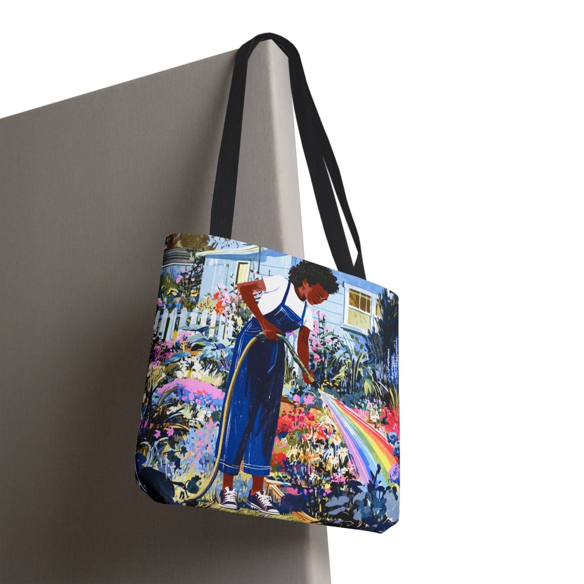 Garden Rainbow Tote Bag - Afrocentric Art by The Trini Gee