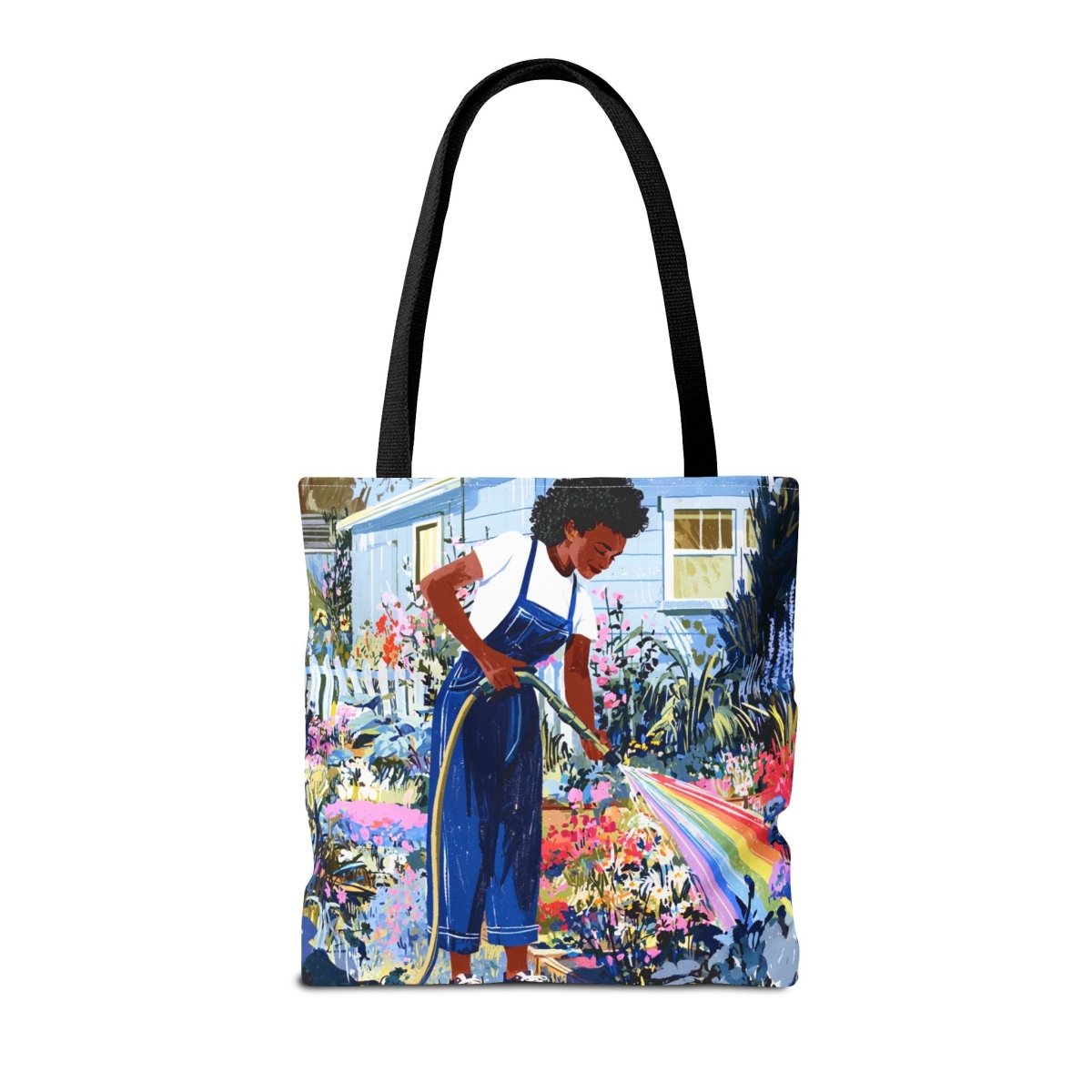 Garden Rainbow Tote Bag - Afrocentric Art by The Trini Gee