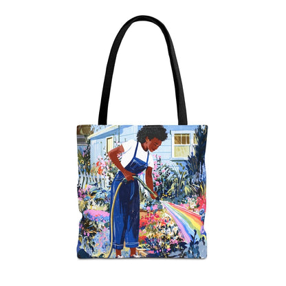 Garden Rainbow Tote Bag - Afrocentric Art by The Trini Gee