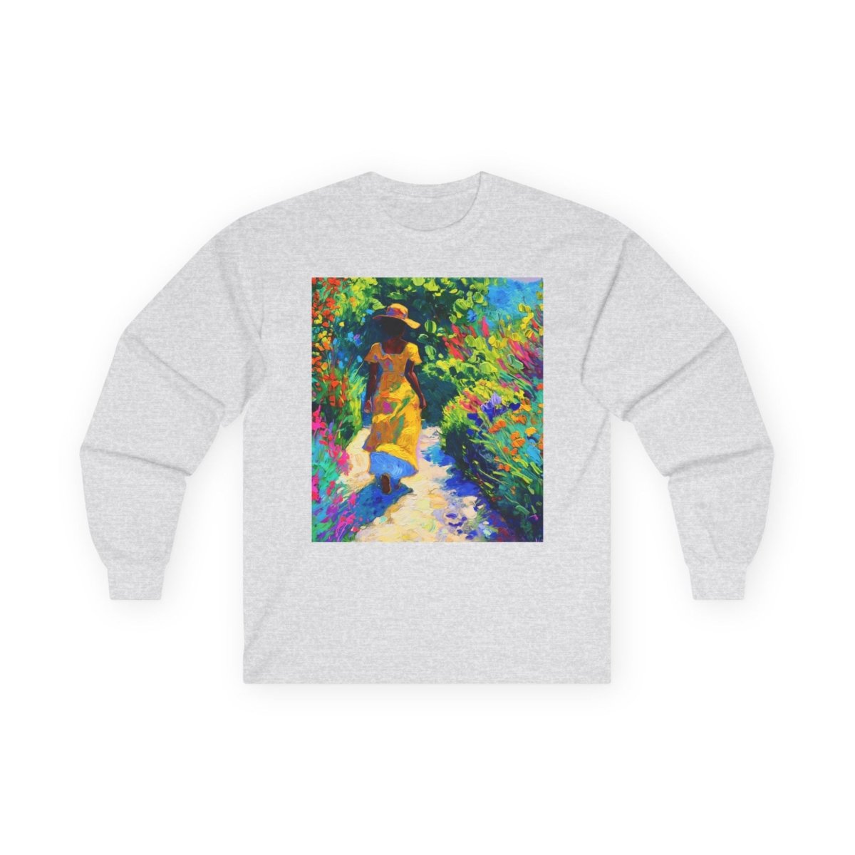 Garden Walk Long Sleeve Shirt - Afrocentric Art by The Trini Gee