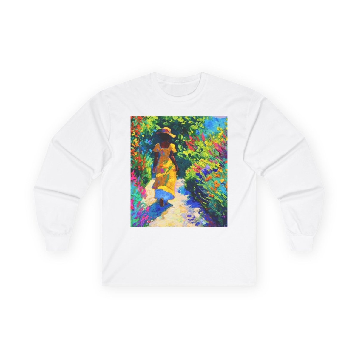 Garden Walk Long Sleeve Shirt - Afrocentric Art by The Trini Gee