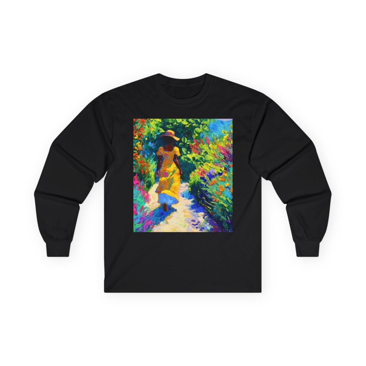 Garden Walk Long Sleeve Shirt - Afrocentric Art by The Trini Gee