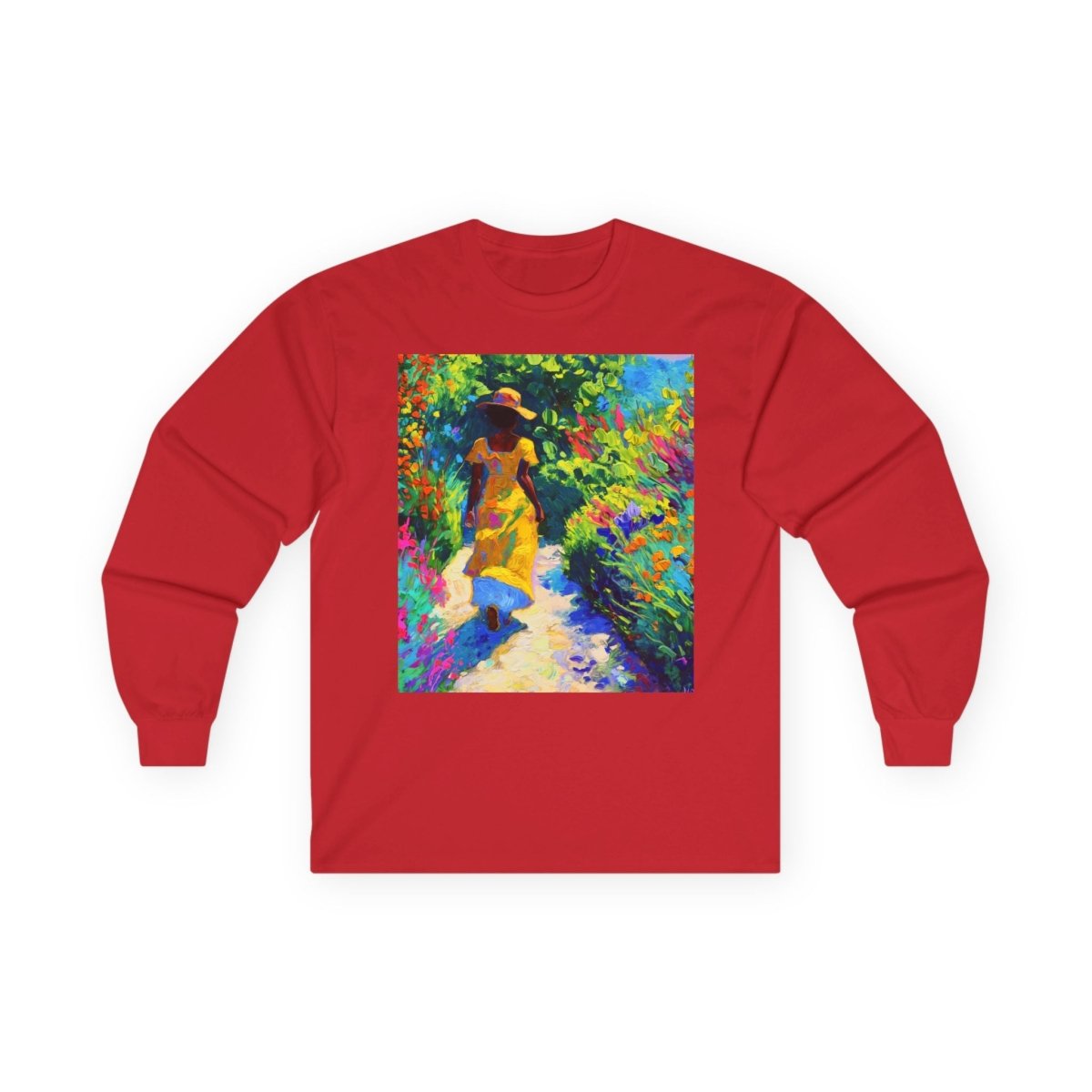 Garden Walk Long Sleeve Shirt - Afrocentric Art by The Trini Gee