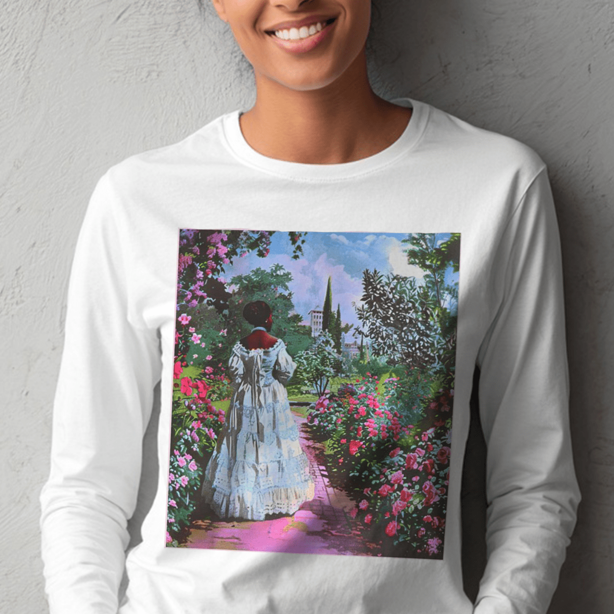 Garden Walk Long Sleeve Shirt - Afrocentric Art by The Trini Gee