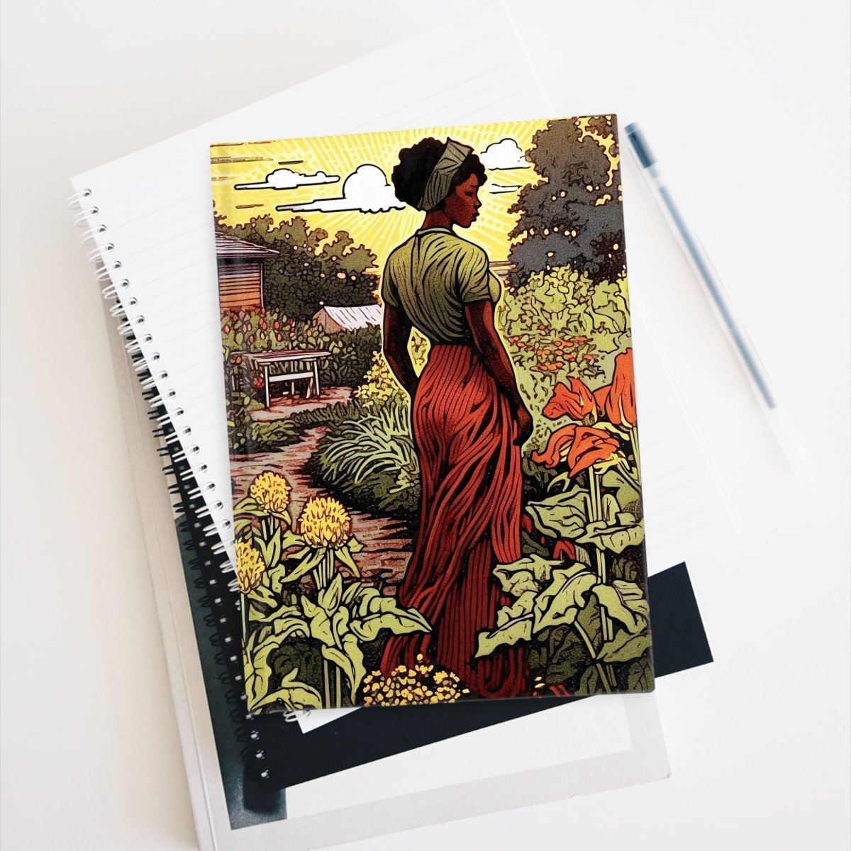 Garden Woman Journal - Afrocentric Art by The Trini Gee