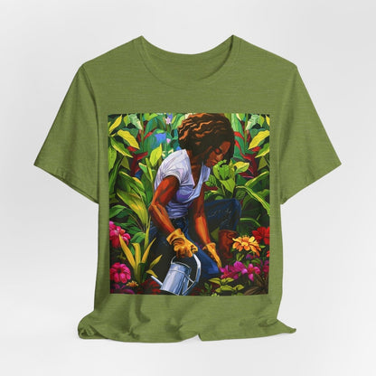 Garden Woman Shirt - Afrocentric Art by The Trini Gee