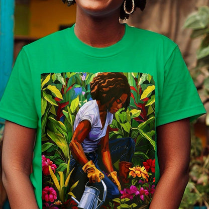 Garden Woman Shirt - Afrocentric Art by The Trini Gee