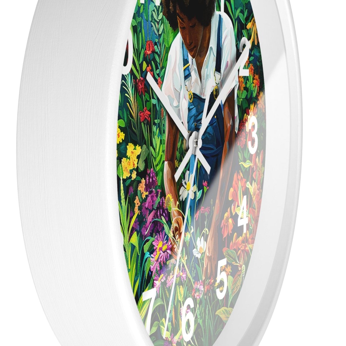Garden Woman Wall Clock - Afrocentric Art by The Trini Gee