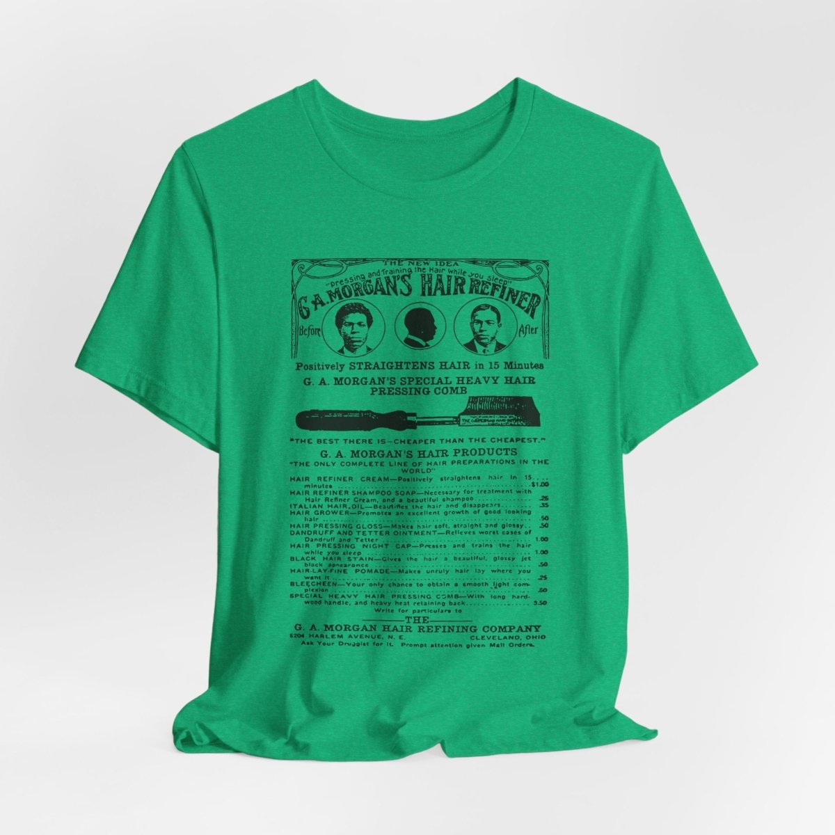 Garrett A. Morgan Hair Ad Shirt - Afrocentric Art by The Trini Gee